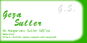 geza suller business card